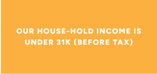 Our House-Hold Income is under 31k (Before tax)